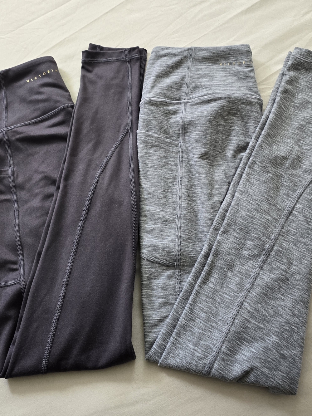 Victoria's Secret 2 Pair Of Leggings Set Gray and Charcoal
